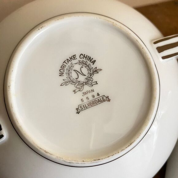 Noritake Silverdale Fine China 5594 Japan Cream & Sugar Set 2pc Vintage Serving - Picture 10 of 10